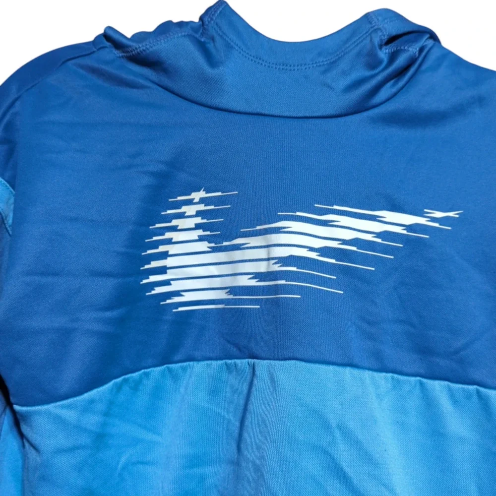 NIKE Blue Two Toned  Dri-Fit Hooded Sweatshirt Boys Size Large Hoodie FLAW